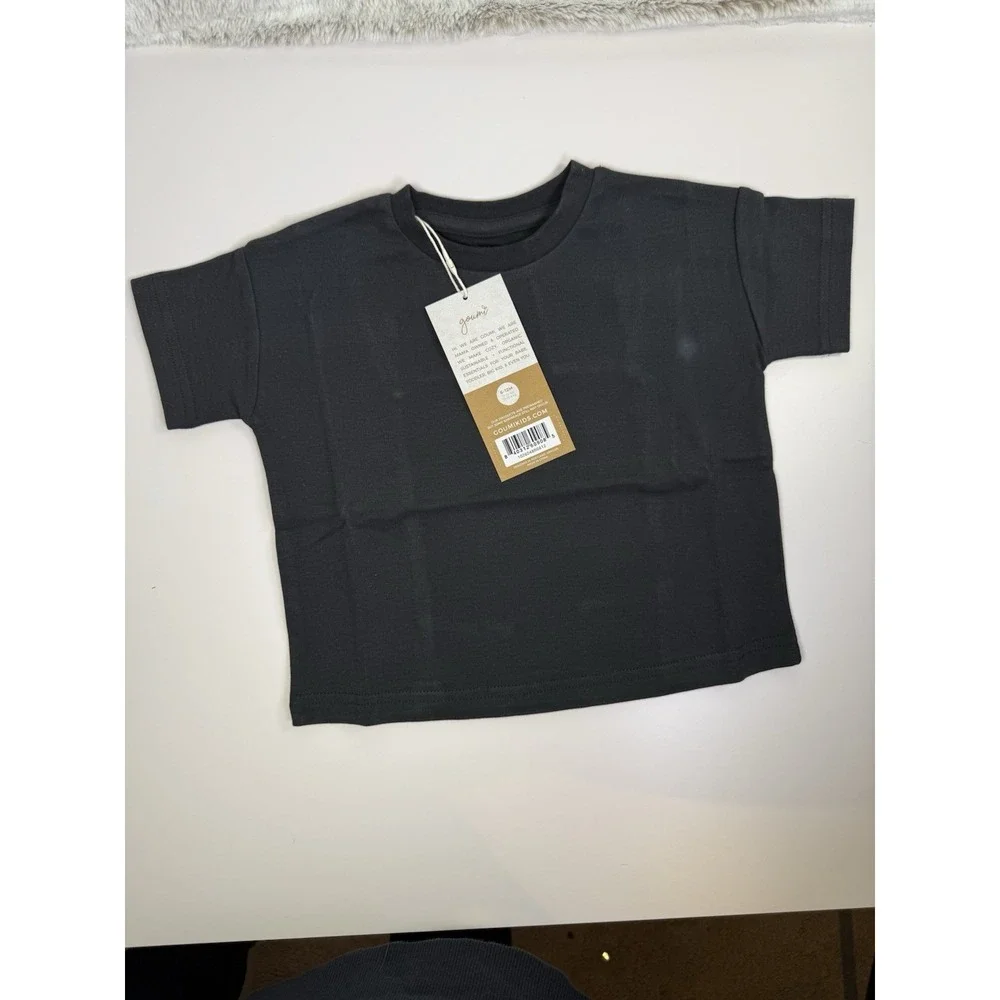 GoumiKids Organic Cotton‎ 6-12 M T-Shirt Black Short Sleeve